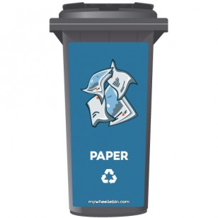 Paper Recycling Wheelie Bin Sticker Panel